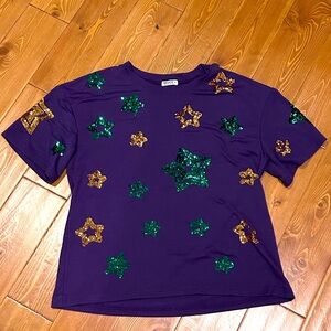 Mardi Gras Sequin Star Shirt